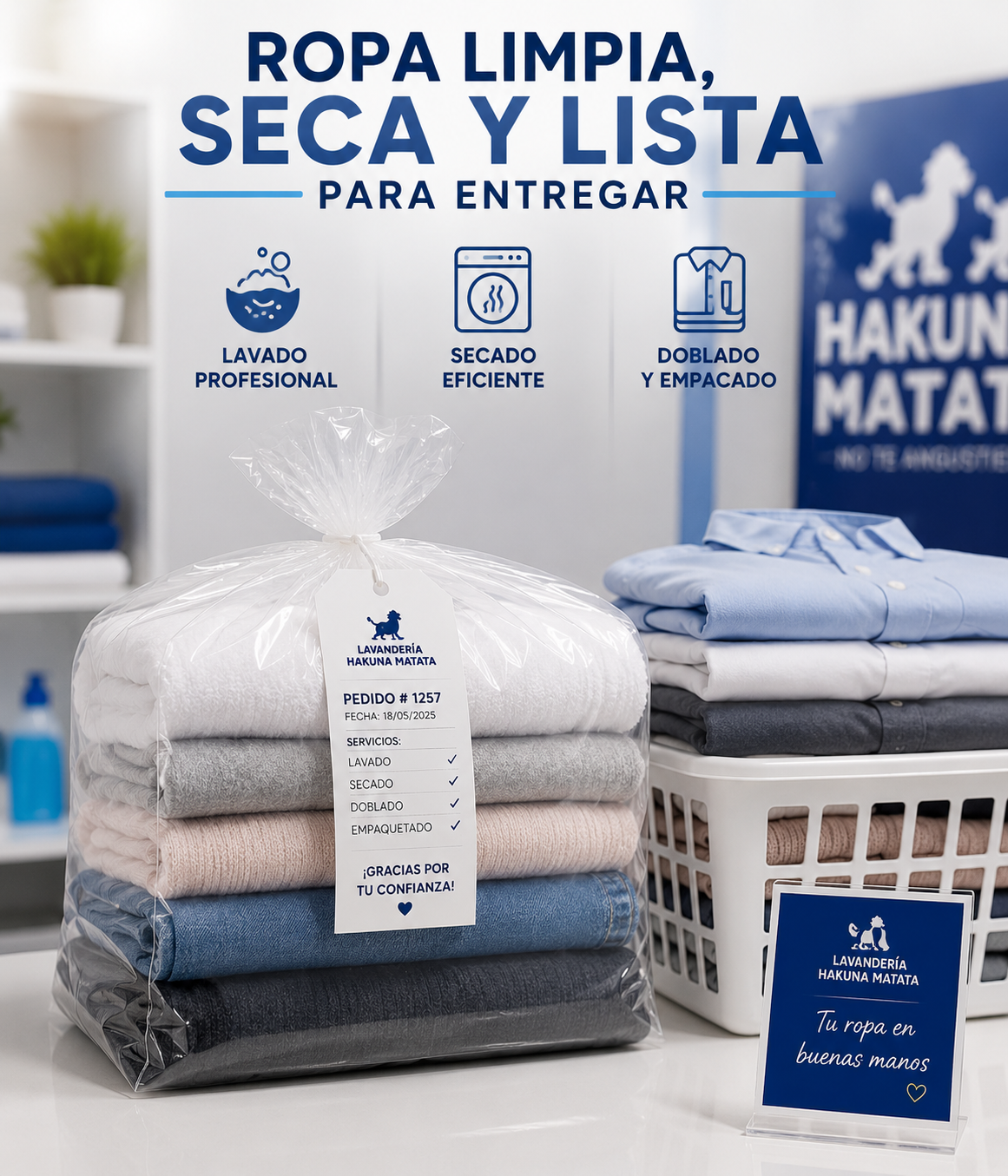 Ropa limpia y seca en lavandería cerca de ti en Cochabamba